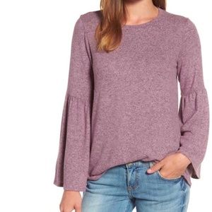 Gibson Bell Sleeve Crew Neck Sweater